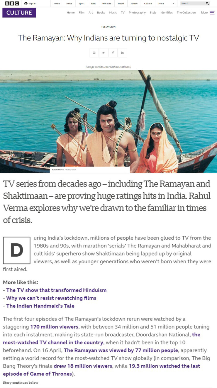 Re-Telecasting Ramayan