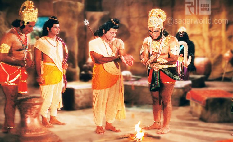 Hanuman makes the friendship between Ram and Sugreev