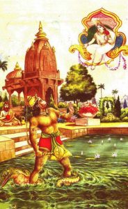 Gandharvi tolds Hanuman the real identity of Kalnemi