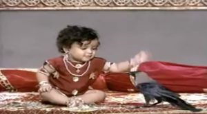 Baby Shri Ram and Crow
